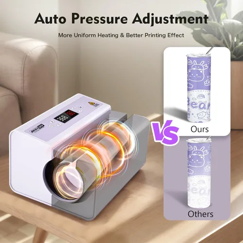 Miniatura 3 de AKEYDIY Máquina de Prensa Térmica Automática para Vasos 30OZ, Prensa de Tazas, Prensa y Liberación Automática, Ajuste de Temperatura y Tiempo