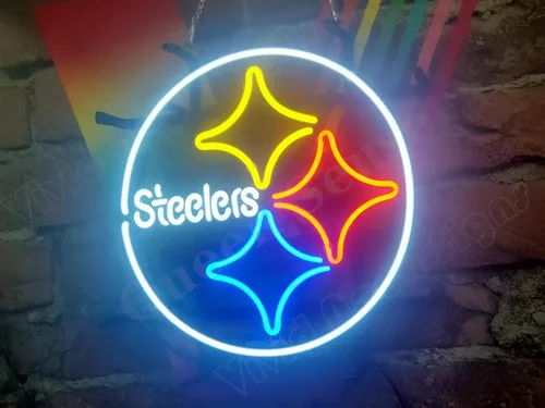 Miniatura 2 de Queen Sense 12"x12" Steelers Neon Sign Light Man Cave Bar Pub Beer Gift Neon Lamp A114PS