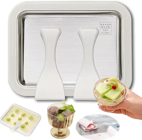 Máquina de rodillos de helado, bandeja de helado enrollada para bricolaje, máquina de helado instantáneo, hielo instantáneo de yogur, batidos y