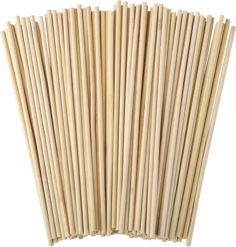 150 Piezas Varillas de Madera – Palitos de madera de 1/8 x 12 pulgadas para manualidades, palos de bambú natural sin terminar para ramo de flores y