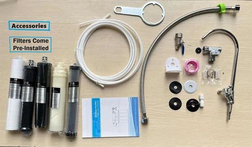 Miniatura 4 de PaniFlow - Sistema de filtro de agua, purificador de agua de ultrafiltración de 5 etapas para fregadero, 90 L/H, purificador de agua instantáneo sin
