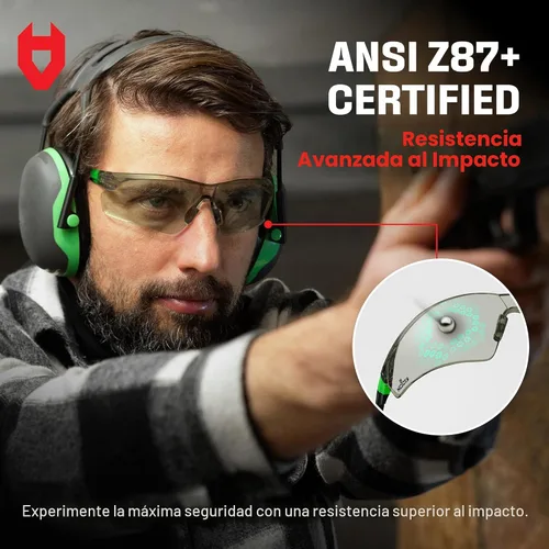 Miniatura 5 de NoCry Gafas de seguridad tintadas para hombres y mujeres con lentes envolventes antivaho y resistentes a los arañazos, patillas ajustables y Negro