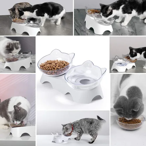 Miniatura 7 de MILIFUN Cuencos para Gatos, Cuencos de Comida para Gatos Elevados Inclinados, Cuenco Anti Vómito para Gatito para Cachorro y Conejito, Ortopédico