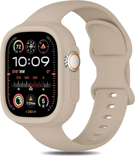 Miniatura 44 de Keebowz Funda Protectora de Silicona Compatible con Apple Watch de 38mm 40mm 41mm 42mm 44mm 45mm 46mm 49mm, Mujeres y Hombres, Correa Deportiva
