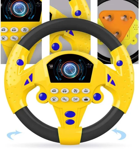 Miniatura 3 de Forart Controlador de conducción simulado portátil simulado volante copiloto juguete con sonidos y luces volante, juguete de regalo para niños