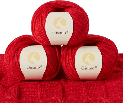 Miniatura 22 de 100% lana merino para tejer y ganchillo, hilo lujoso y suave de 6 cabos para tejer y crochet a mano, 1.76 oz/50 g, 127 yardas/116 metros