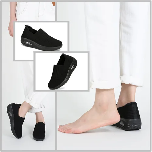 Miniatura 2 de Touchmosees Tenis ortopédicos de cuña para mujer con cojín de aire para diabéticos
