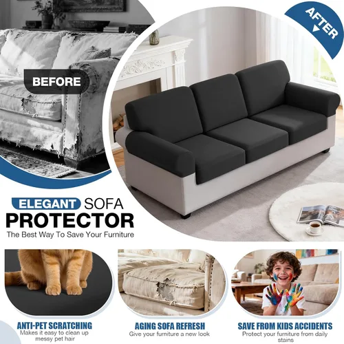 Miniatura 6 de TAOCOCO Fundas de Cojines de Sofá Elásticas Fundas de Asiento de Silla para Sillón, Fundas de Asiento de Sofá de 1 Pieza Protector de Muebles Suave