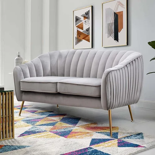 Miniatura 10 de Silla de Acento de Terciopelo, Silla Moderna de Barril, Sillas con Brazos para Sala de Estar y Dormitorio, Acabado Dorado, Beige