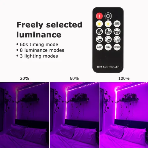 Miniatura 3 de Juego de tiras de luces LED negras mejoradas de 33 pies/10M con control remoto, 600 LEDs, lámpara de 12V autoadhesiva y ajustable, para fiestas