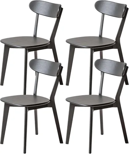 Miniatura 21 de Sillas de comedor de madera maciza 100% - Prácticas sillas de cocina - Silla de madera para comedor, cocina (1, negro)