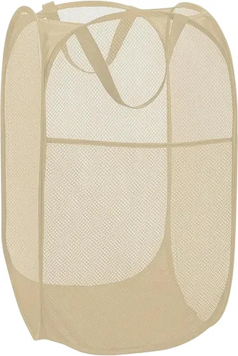 Miniatura 28 de BATTOO Cesta de lavandería emergente de malla fuerte de lujo con bolsillo lateral, plegable para cuarto de lavandería, baño, habitación de niños