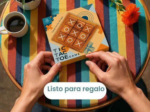 Miniatura 4 de BSIRI Tic Tac Toe para niños y adultos, decoración para mesa de café de sala de estar y escritorio, juegos familiares nocturnos, juegos de mesa