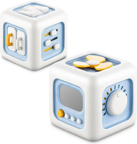 Miniatura 11 de SOCBTNSO Cubo ocupado, juguetes para regalos de niña de 1 año, Montessori para bebé, juguetes sensoriales de viaje para niños pequeños de 1 a 3, Rosa