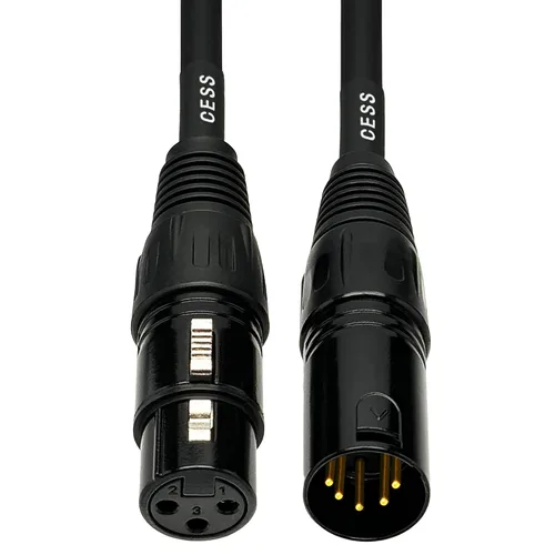 Miniatura 7 de CNCESS XLR - Cable adaptador DMX macho de 5 pines a hembra de 3 pines, cable de control de iluminación corto, 6 pulgadas, paquete de 2