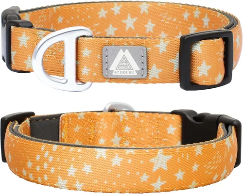 Miniatura 8 de Collar de perro acolchado suave, cuello de 16 a 25 pulgadas, collar ajustable resistente con logotipo reflectante 3M para perros medianos y grandes