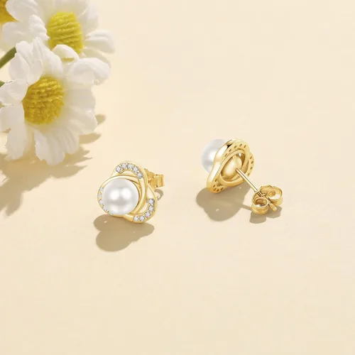 Miniatura 2 de AENEAS Pearl Stud Earrings for Women Sterling Silver Cultured Pearl Studs Earrings Jewelry Gifts for Women Mom Wife
