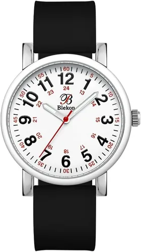 Blekon Reloj de enfermera original para profesionales médicos y estudiantes, varios colores, esfera de fácil lectura, hora militar con segunda mano,