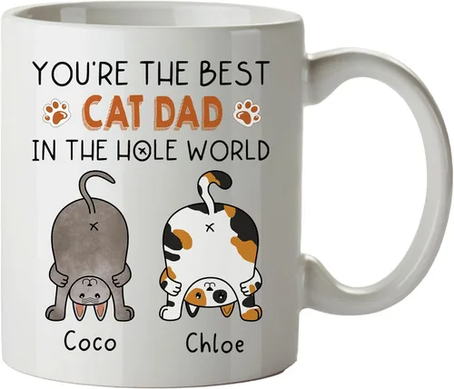 Miniatura 13 de Regalos de gatos para los amantes de los gatos, taza de gato personalizada, taza de gato de Feliz Navidad, ideas de regalos para dueños de gatos