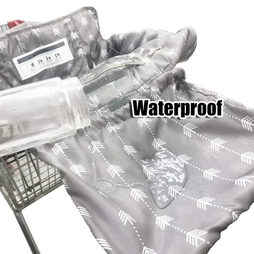 Miniatura 5 de Funda impermeable 2 en 1 para asiento de carrito de comestibles y funda para silla alta (flecha gris)