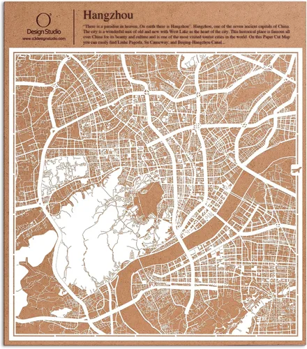 Miniatura 30 de O3 Design Studio Aberdeen - Mapa de papel cortado en papel blanco de 12 x 12 pulgadas