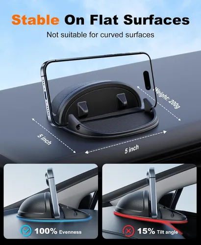 Miniatura 3 de Beeasy Soporte de Teléfono para Coche, Soporte de Teléfono para Salpicadero para Coche Almohadilla Antideslizante de Silicona para Coche Soporte