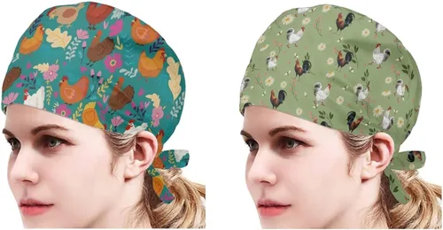 Miniatura 73 de Babrukda Paquete de 2 gorras con banda para el sudor ajustable con lazo en la espalda, gorro divertido