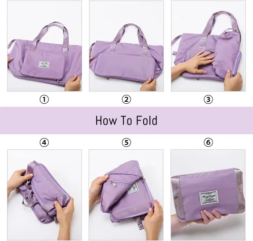 Miniatura 5 de Bolsa de viaje plegable de gran capacidad, bolsas de mano ligeras e impermeables, adecuadas para pasar la noche
