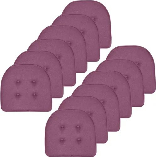Miniatura 119 de Sweet Home Collection - Cojín de espuma viscoelástica para silla con capitoné, antideslizante, parte trasera de goma, en forma de U, 17 x 16 Piel