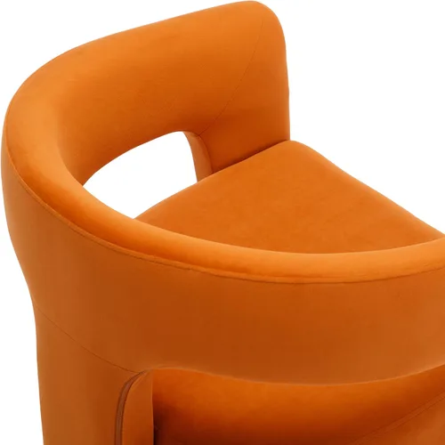 Miniatura 6 de BESTANO Sillas de comedor modernas tapizadas en terciopelo de vellón con respaldo abierto, lindas sillas laterales de barril, sillas de cocina