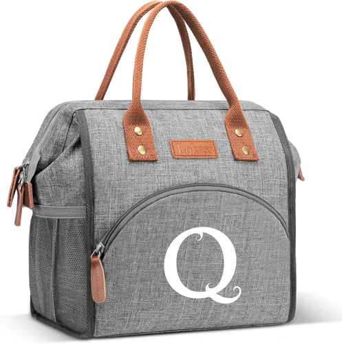 Miniatura 22 de Lonchera inicial con aislamiento para mujeres, lonchera térmica con apertura amplia, bolso de mano grande para bebidas, organizador de snacks