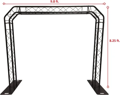 Miniatura 5 de Kit de arco negro Truss de 8.3 pies de altura, sistema de iluminación portátil para DJ, arco de metal. Capacidad de hasta 660 libras. Configuración