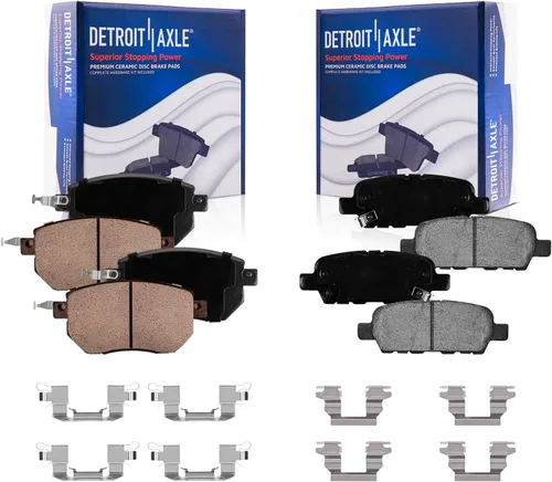 Miniatura 40 de Detroit Axle - Kit de frenos delanteros para Toyota 2007-2016 Tundra, 2008-2016 Sequoia, Pastillas de freno cerámicos para pinza de freno de disco