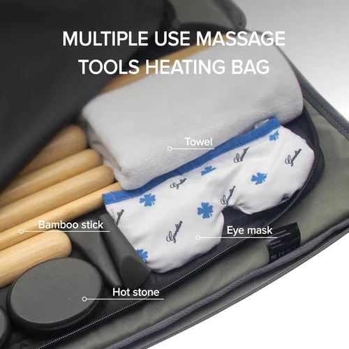 Miniatura 4 de Bolsa calentadora de masaje de bambú caliente con 8 varillas de bambú cálidas, calentador eléctrico profesional portátil para piedra, controlador
