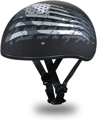 Miniatura 29 de Daytona Helmets - Medio casco de motocicleta con diseño de calavera y huesos cruzados – Aprobado DOT [Gráficos]