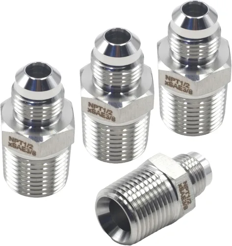 Miniatura 14 de HFS (R) 3/8" NPT macho a 1/4" SAE Macho Flare Tubing Adapter Manguera Conector Accesorios de tubería de acero inoxidable 304 (3/8" MNPT x 1/4" MSAE)