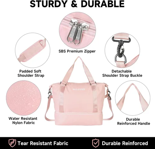 Miniatura 4 de Bellgyfied Bolsa de gimnasio para mujer, A-Rosa, Moda