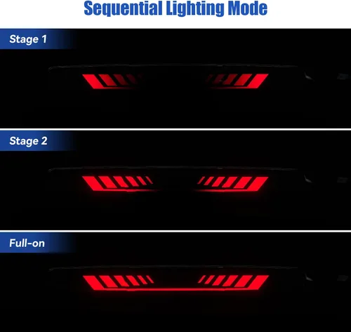 Miniatura 2 de Tercera tercera luz de freno para Chevy Silverado/GMC Sierra 1500 2500 3500 2007-2013, TIME TUNNEL Luz de freno LED secuencial de montaje alto