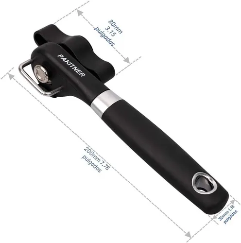 Miniatura 6 de PAKITNER - Abrelatas de corte seguro, abrelatas de borde liso - Perilla de mano de fácil giro, abrelatas manual, borde liso ergonómico, herramienta