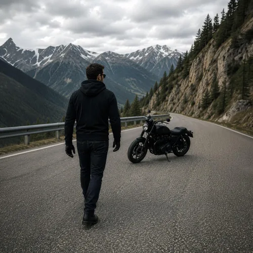 Miniatura 9 de Milwaukee Leather MPM1788 - Sudadera con capucha blindada de motociclista negra aprobada por CE para hombre con aramida de DuPont Fibers - Mediana