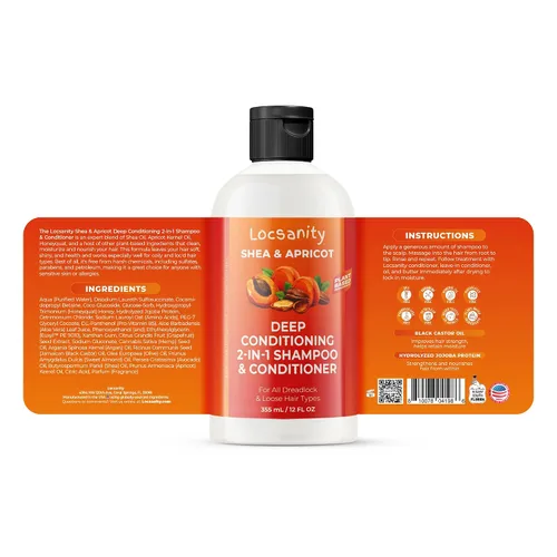 Miniatura 2 de Locsanity Shea & Apricot Suelto, Natural, Acondicionador y Hidratante Suelto Cuidado Natural del Cabello Paquete - Fórmula de Fuerza y Crecimiento