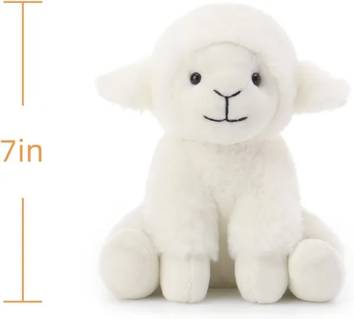 Miniatura 5 de Apricot Lamb Peluche de cordero crema para niños, juguetes de peluche suaves y lindos para bebés niñas y niños, 7 pulgadas