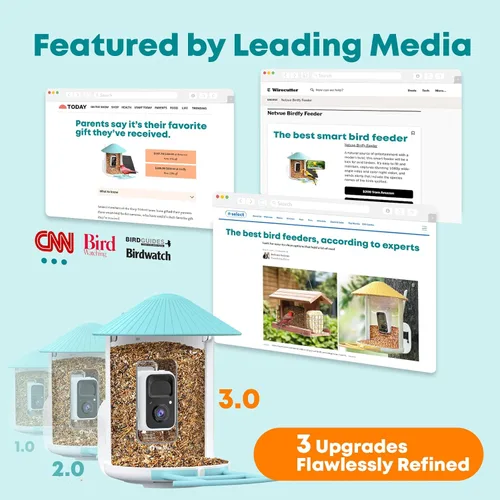 Miniatura 2 de NETVUE by Birdfy - Comedero inteligente para pájaros con cámara AI 2K, captura automática de videos y detección de movimiento, transmisión en vivo