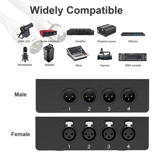 Miniatura 5 de LVY Extensor de cable DMX de 4 canales a través de red XLR de 3 pines macho y hembra a Ethercon canales de cable sobre cable RJ45 Cat5/Cat6 Ethercon