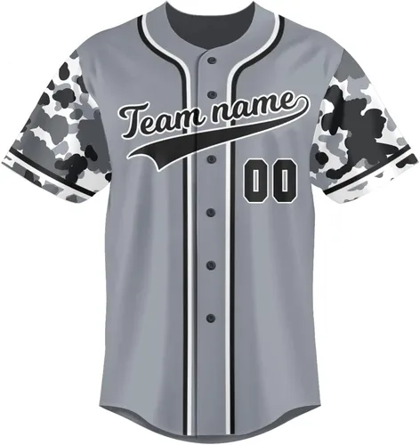 Miniatura 2 de Camiseta de béisbol personalizada con nombre y número personalizados de camuflaje para hombres, mujeres y jóvenes