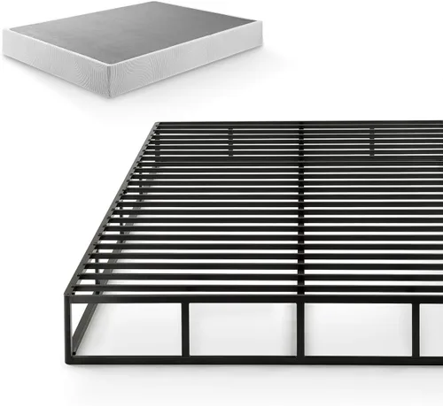 Miniatura 10 de Zinus Muelle de bloqueo rápido de 4 pulgadas de perfil bajo/Base de colchón/Estructura de acero resistente/Fácil armado, Acero, Blanco