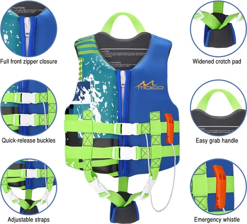 Miniatura 3 de MoKo Swimming Vest for Kids 20-30-50-77 lbs, Children Swim Vests Water Activity Equipment Cute Pattern Watersports Swimming Device for Toddlers Boys