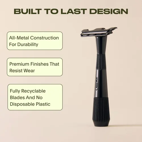 Miniatura 7 de Leaf Thorn Razor by Leaf Shave, maquinilla de afeitar de una sola hoja de metal para hombres y mujeres, cabeza fija con asistencia de carga
