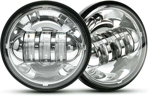 LX-LIGHT Aprobado por puntos 2 unids cromo 4.5 pulgadas LED paso luz LED niebla lámparas para motocicletas bombilla auxiliar motocicleta proyector