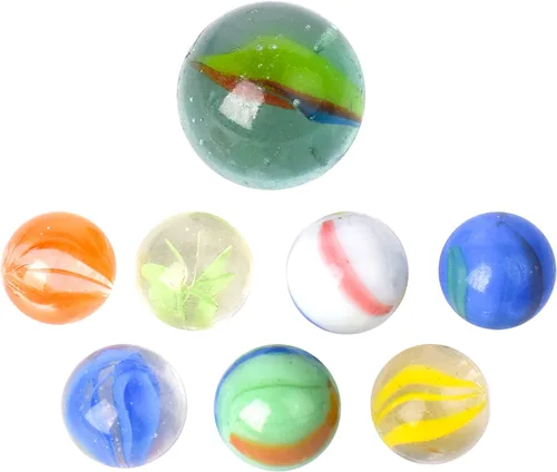 Miniatura 3 de Sunny Days Entertainment Canicas de 50 piezas - Mármol de vidrio colorido para niños 49 jugadores y 1 tirador